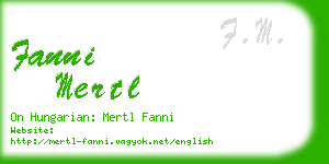 fanni mertl business card